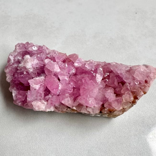Cobalto Calcite raw mineral cluster with sparkling crystals
