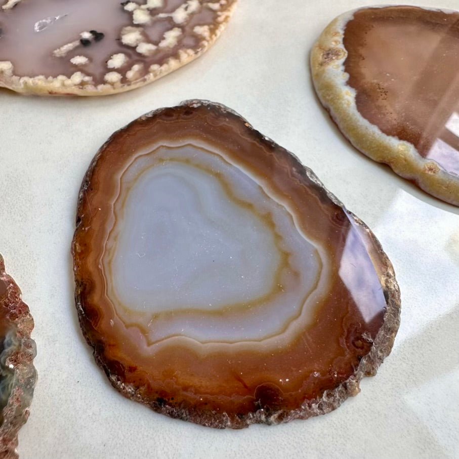 Agate Slice – Natural Polished Crystal Stone for Decor, Energy Balancing & Crafts - FairyGardenGlow