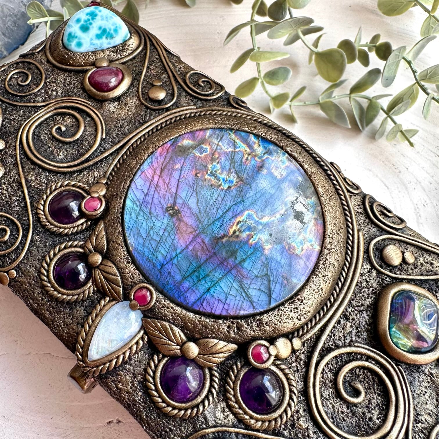 Mystical crystal treasure box for altar and home decor
