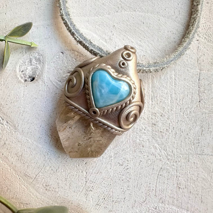 Spiritual crystal necklace boho talisman for abundance and emotional healing
