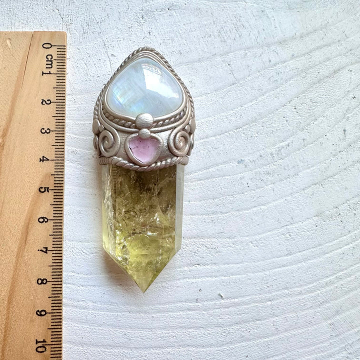Healing stone necklace crystal talisman for self love and abundance