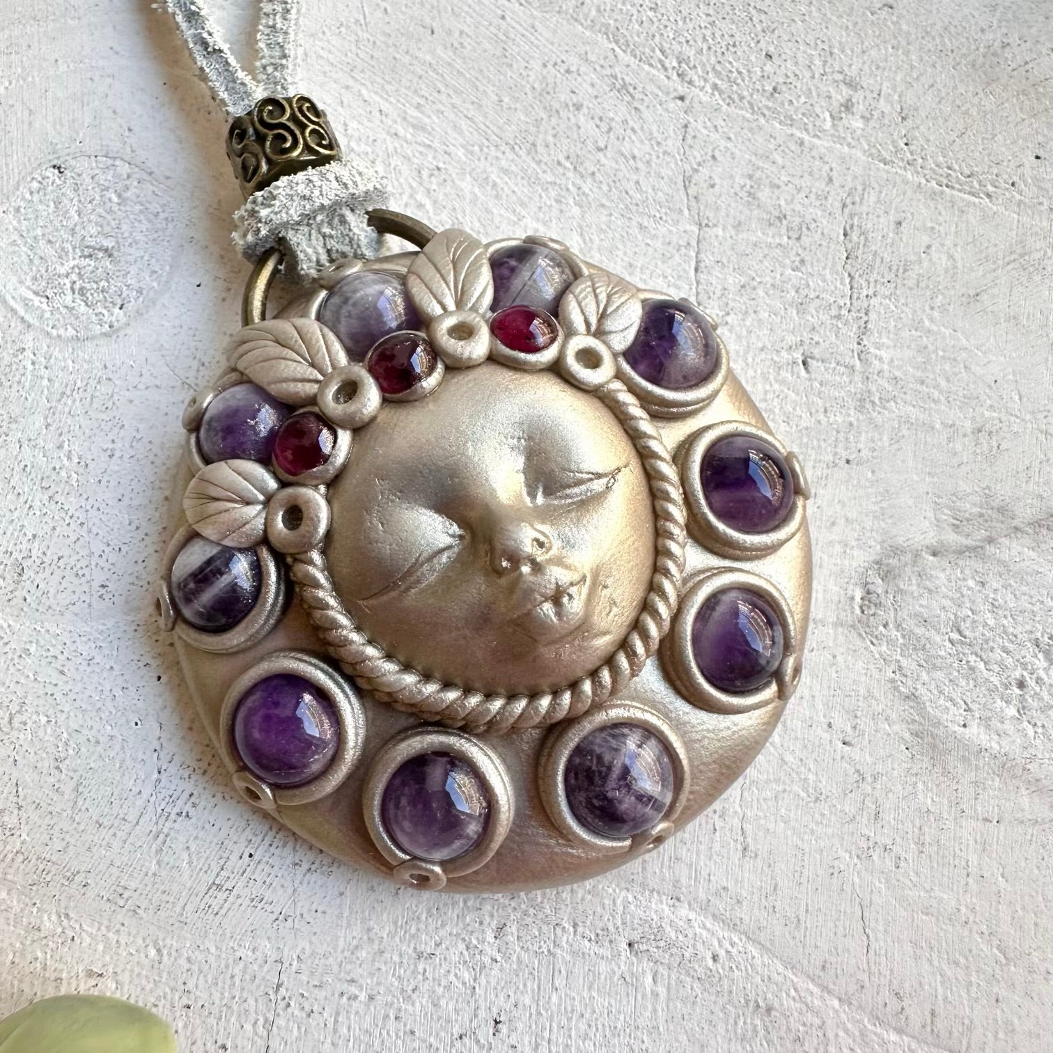 Spiritual crystal necklace boho talisman for intuition and emotional strength