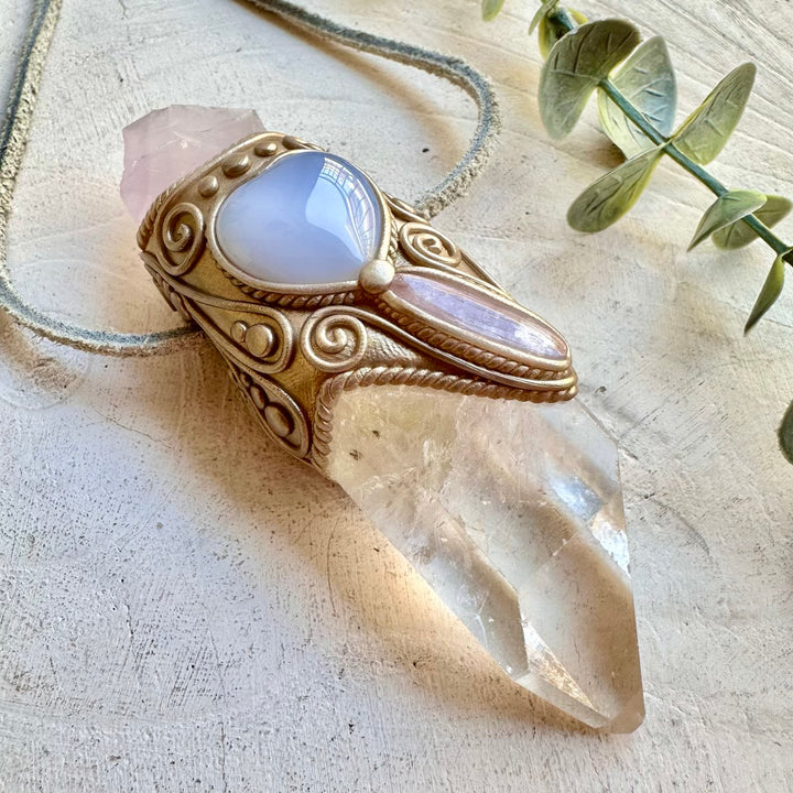 Spiritual crystal wand for meditation chakra balancing and intention setting