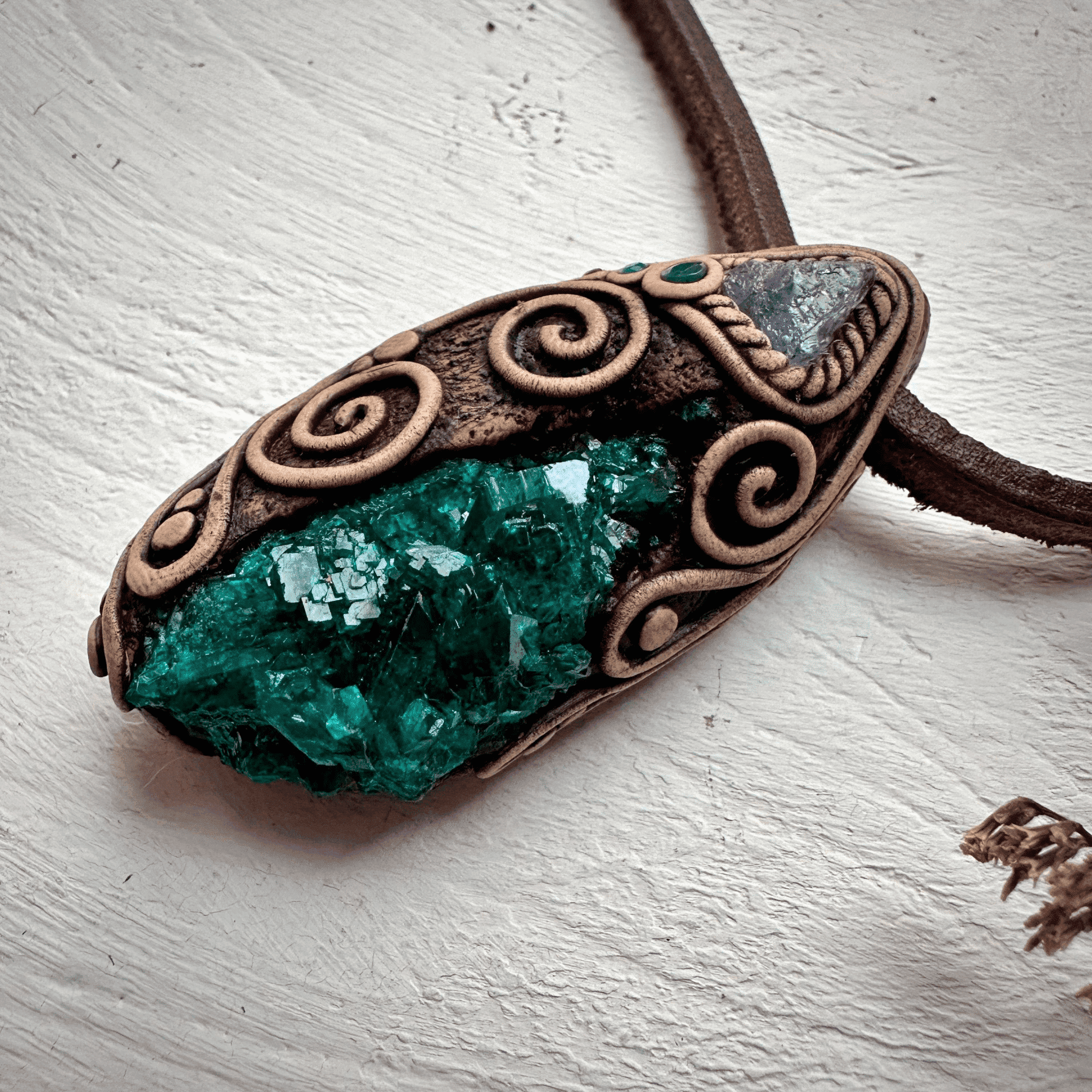 Dioptase Tanzanite and Emerald Necklace - FairyGardenGlow