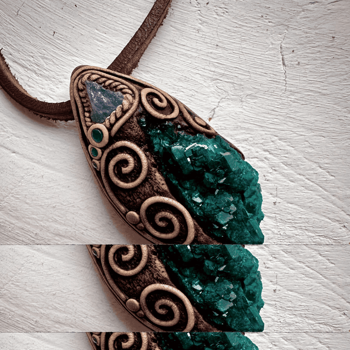 Dioptase Tanzanite and Emerald Necklace - FairyGardenGlow