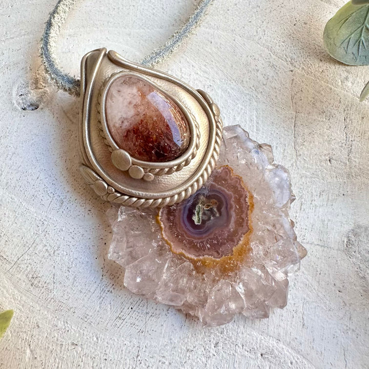 Spiritual crystal necklace boho talisman for protection and emotional balance