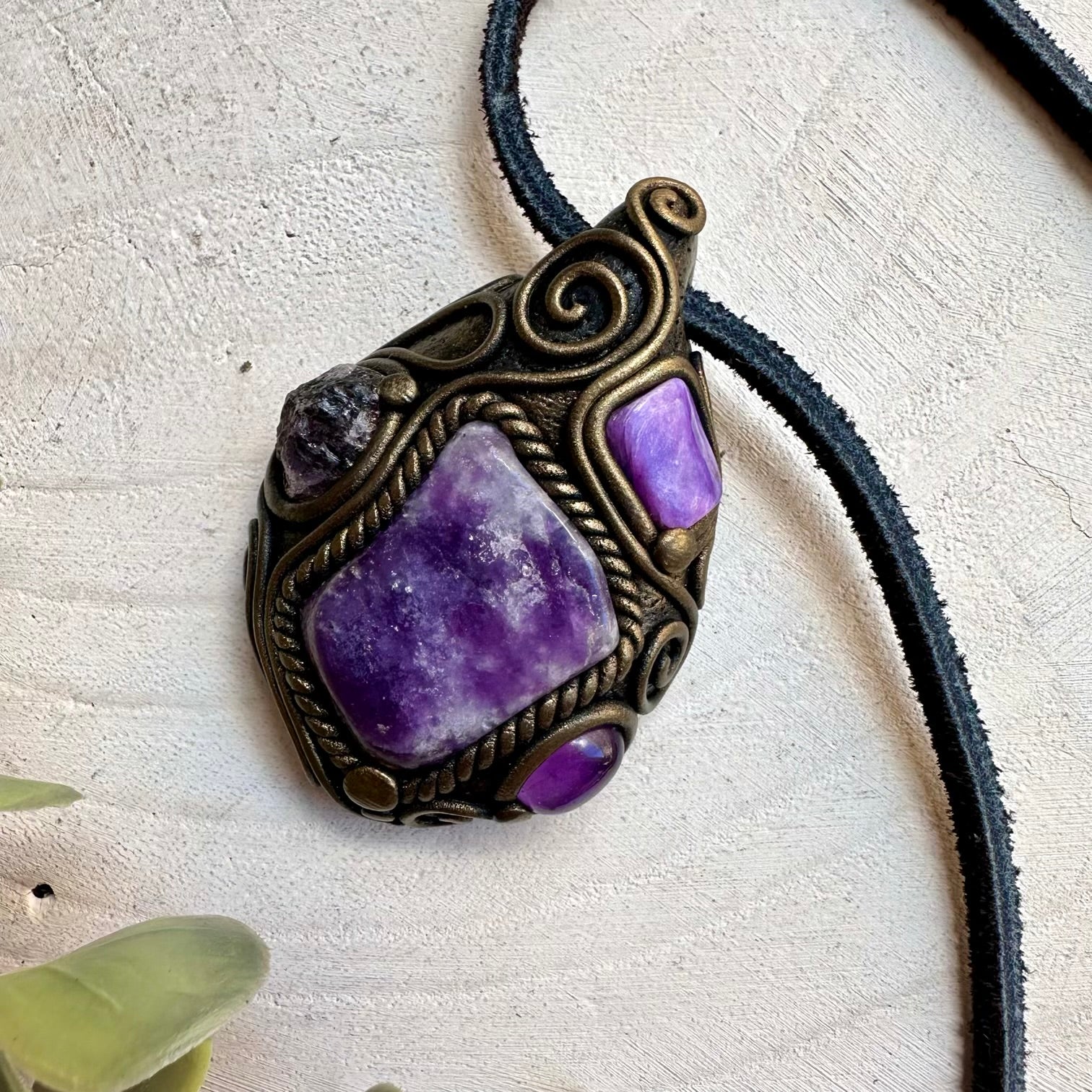 Crystal necklace designed for peace intuition and transformation