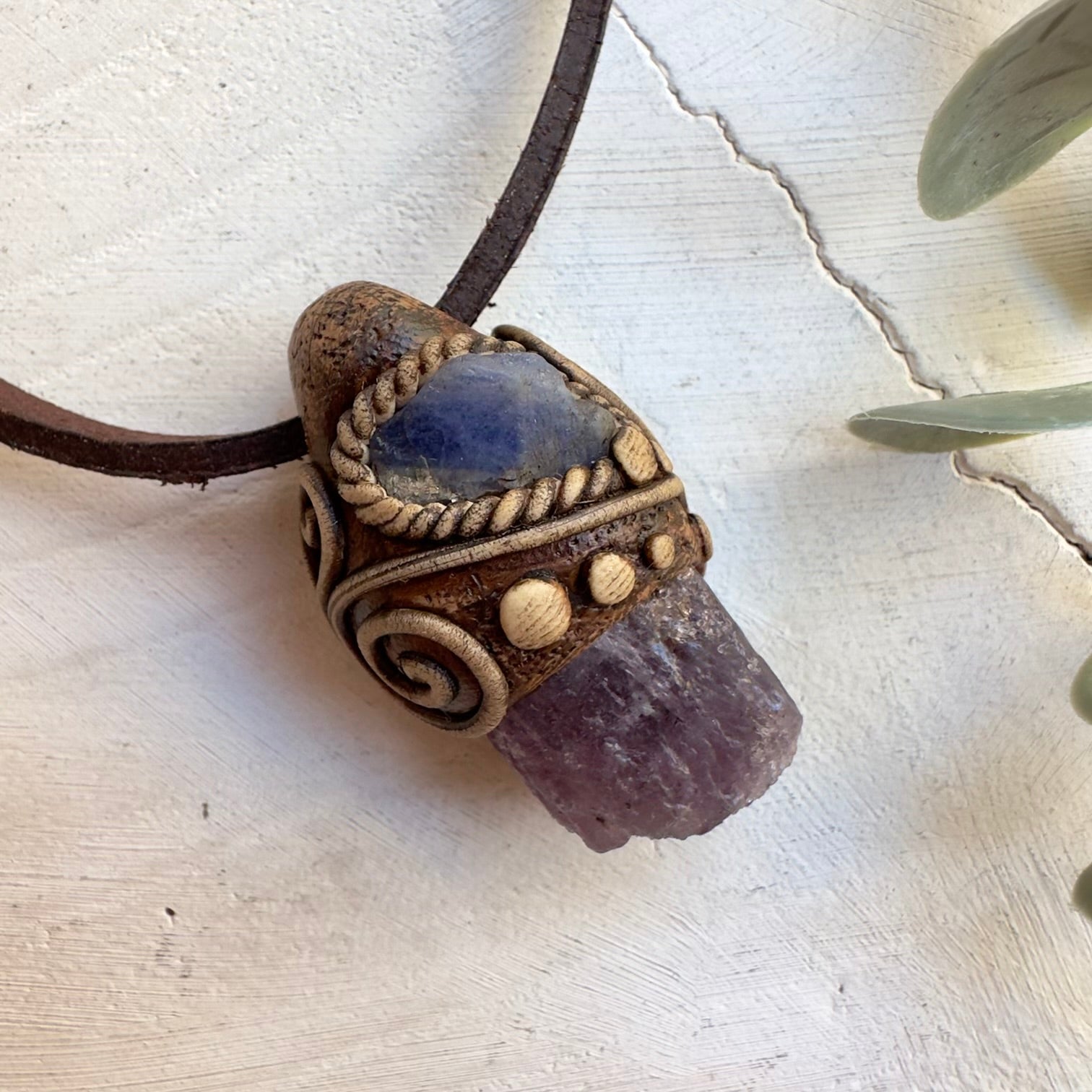 Handmade spiritual jewelry with Scapolite and Tanzanite gemstones