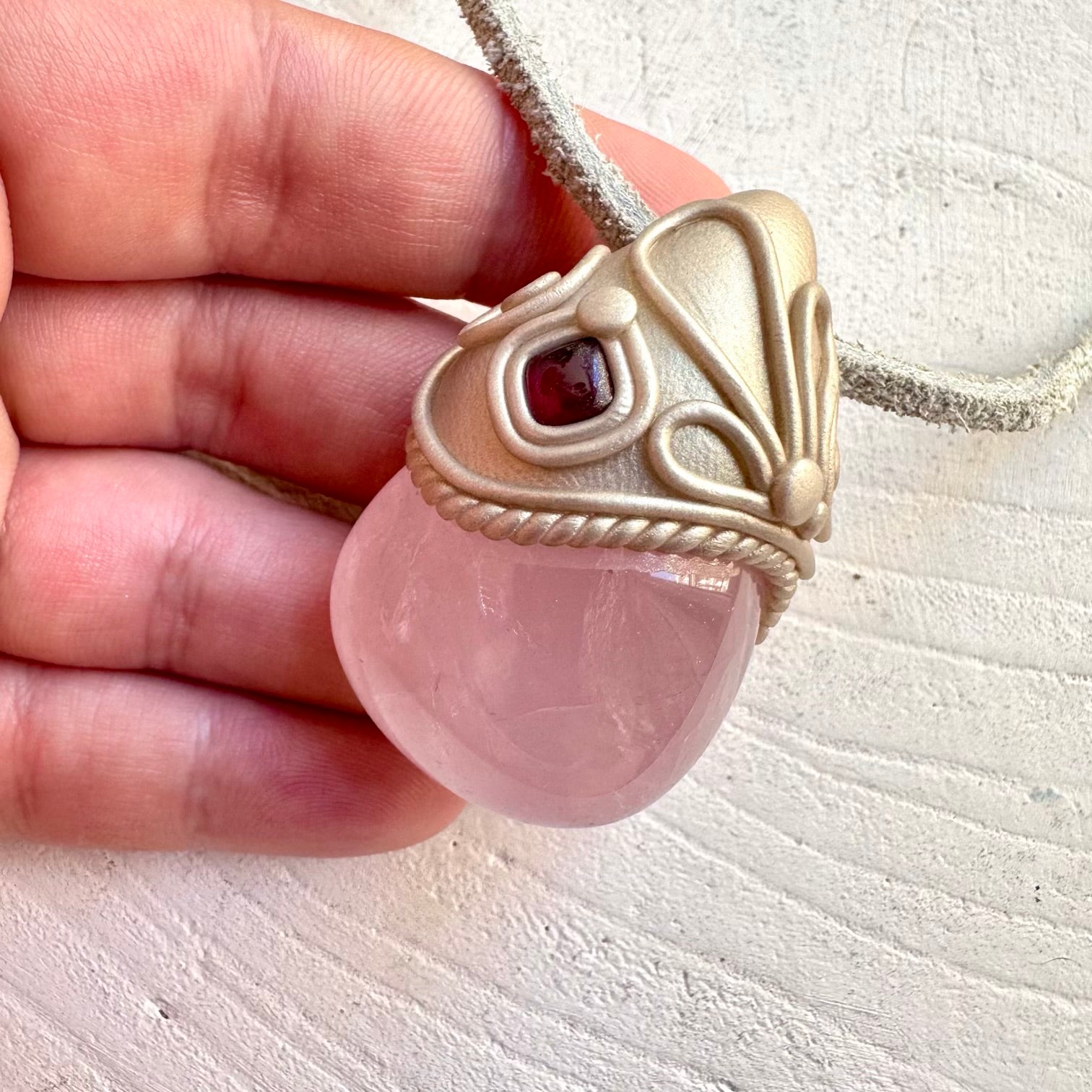 Fantasy jewelry crystal necklace for unconditional love, courage, and emotional balance