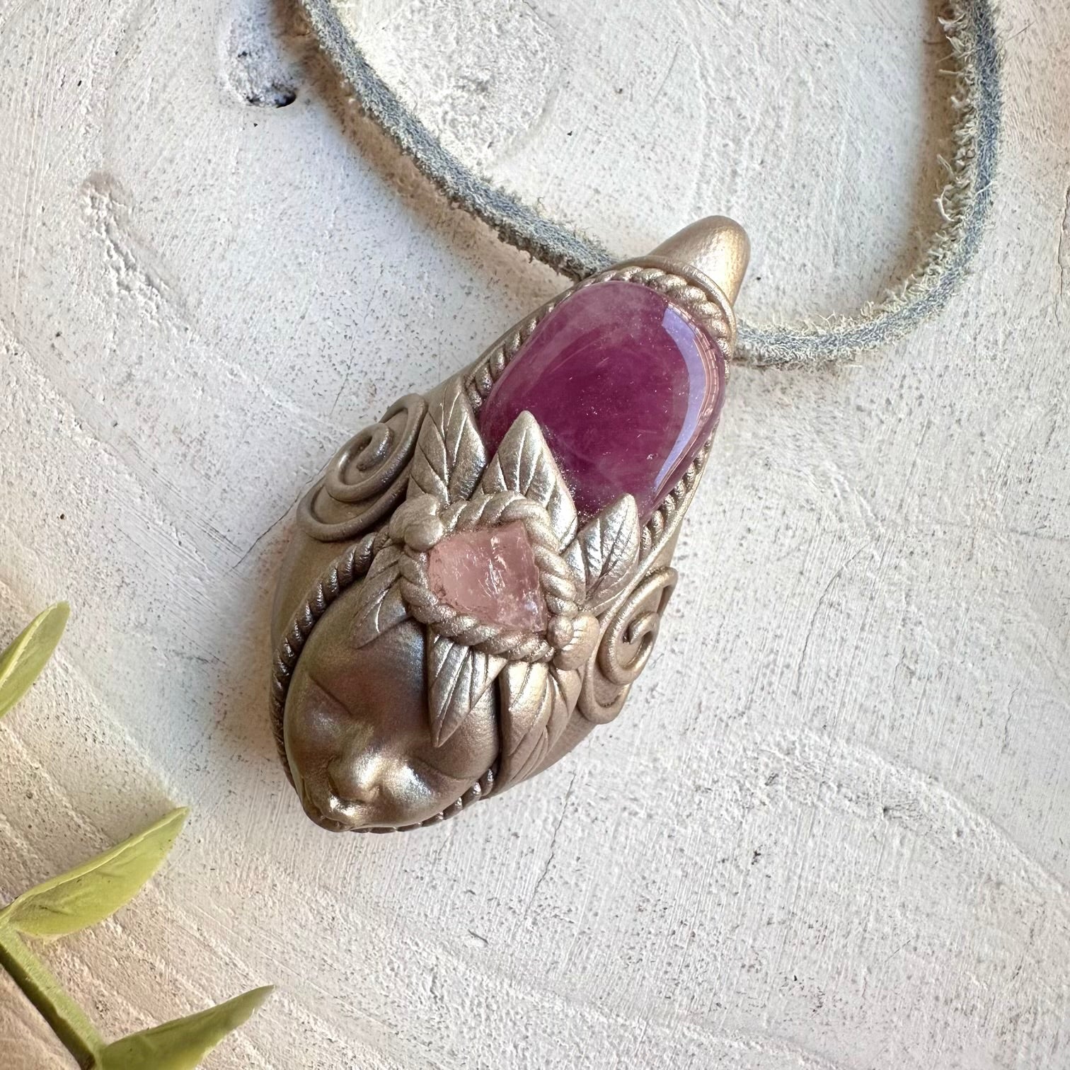 Boho jewelry protection amulet goddess crystal necklace heart chakra energy