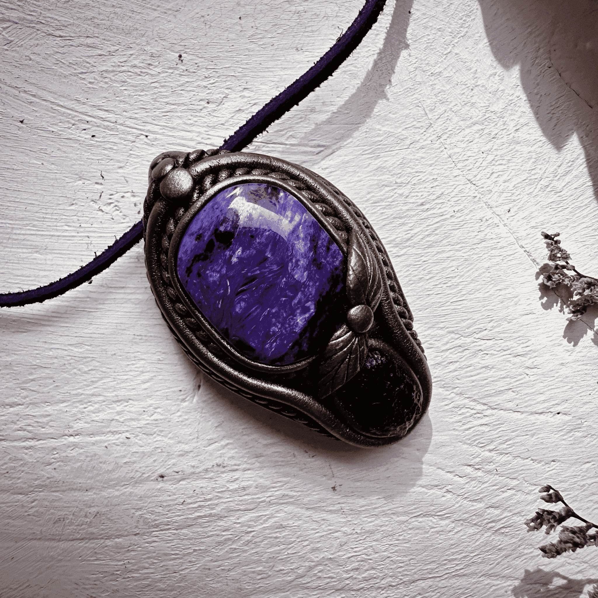 Charoite and Moldavite Necklace - FairyGardenGlow