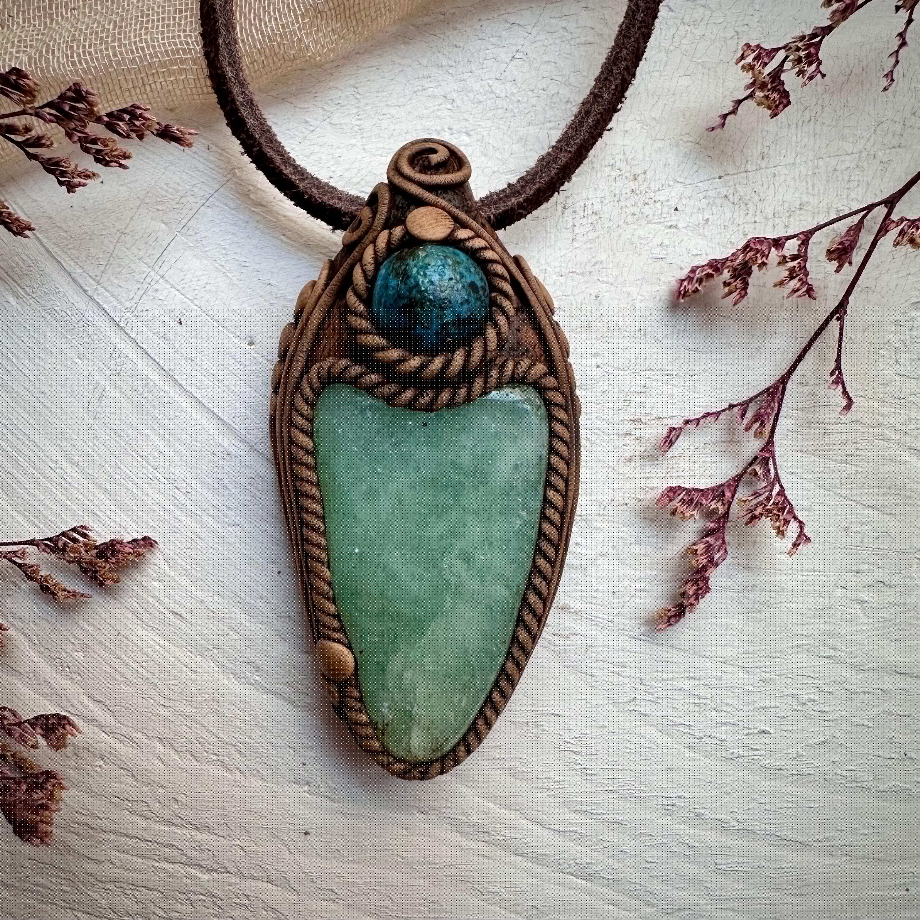 Green Aventurine and Shattuckite Necklace - FairyGardenGlow