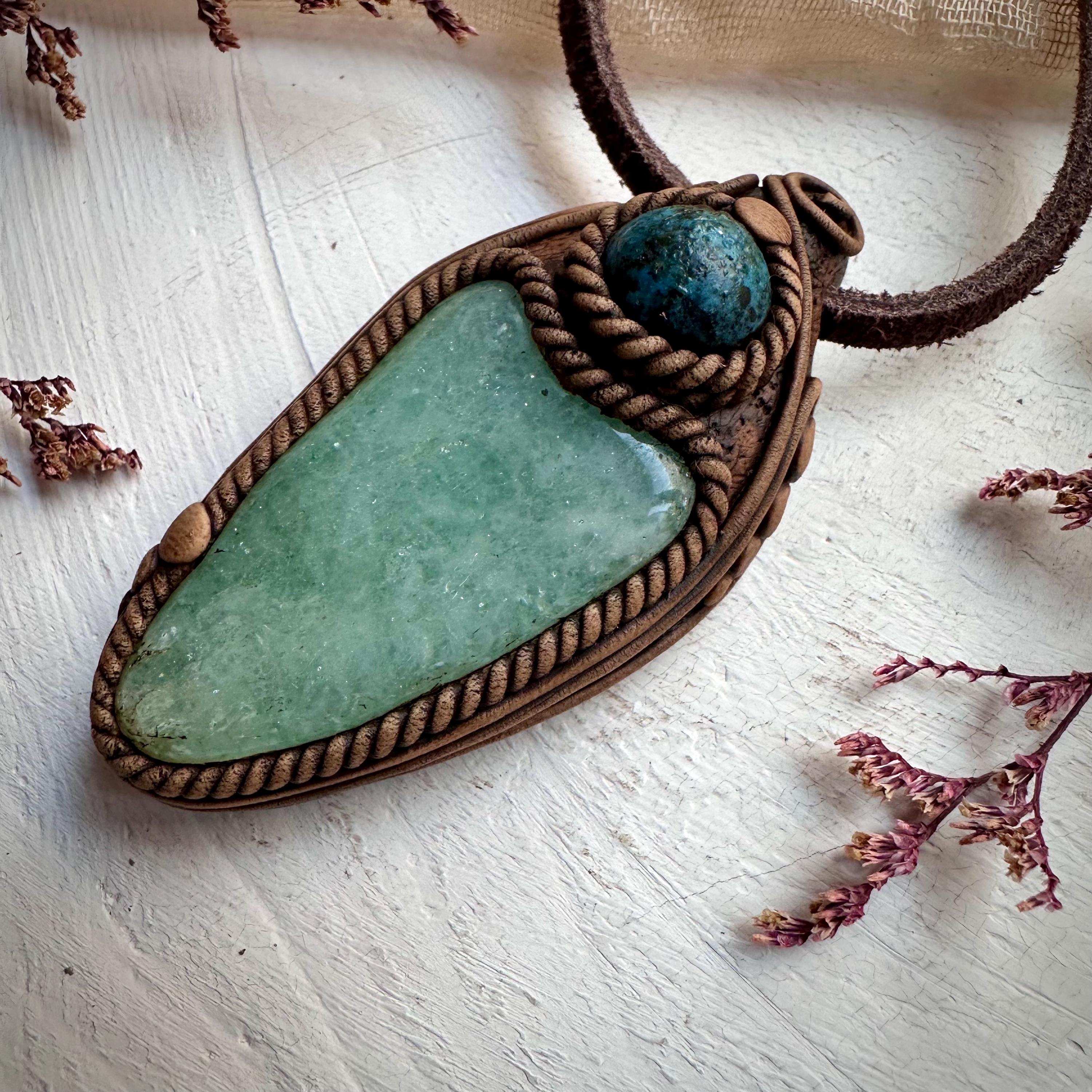 Green Aventurine and Shattuckite Necklace - FairyGardenGlow