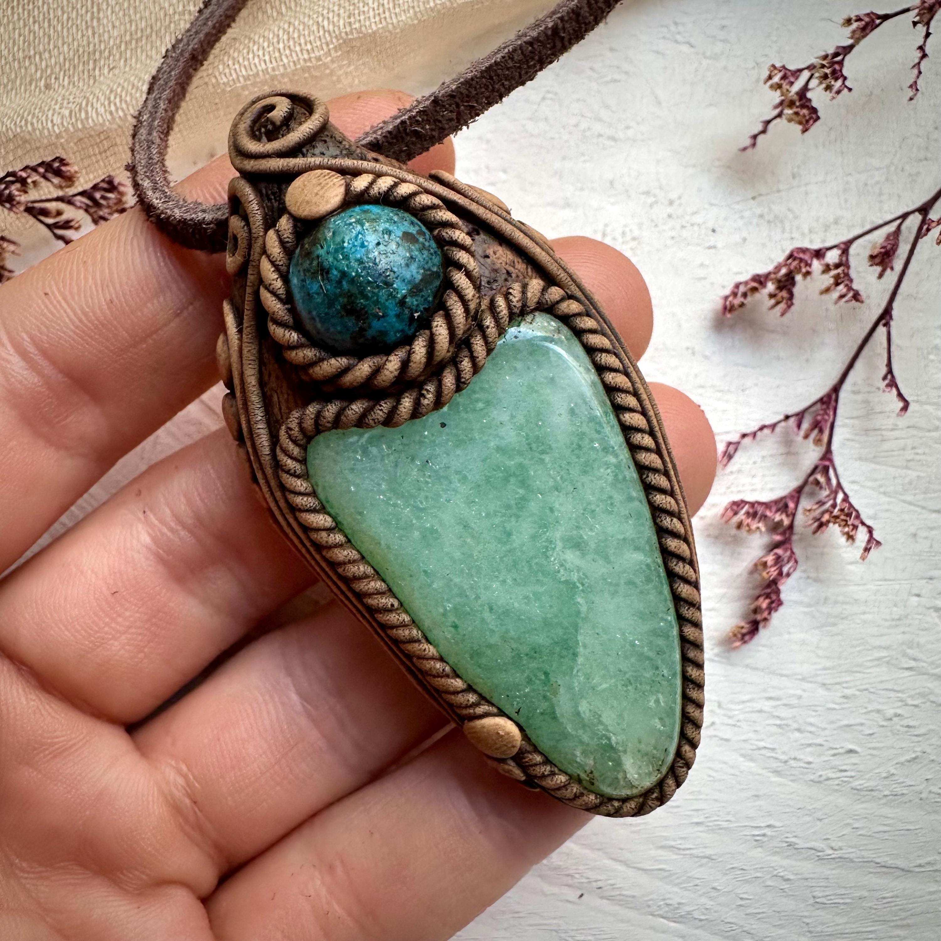 Green Aventurine and Shattuckite Necklace - FairyGardenGlow