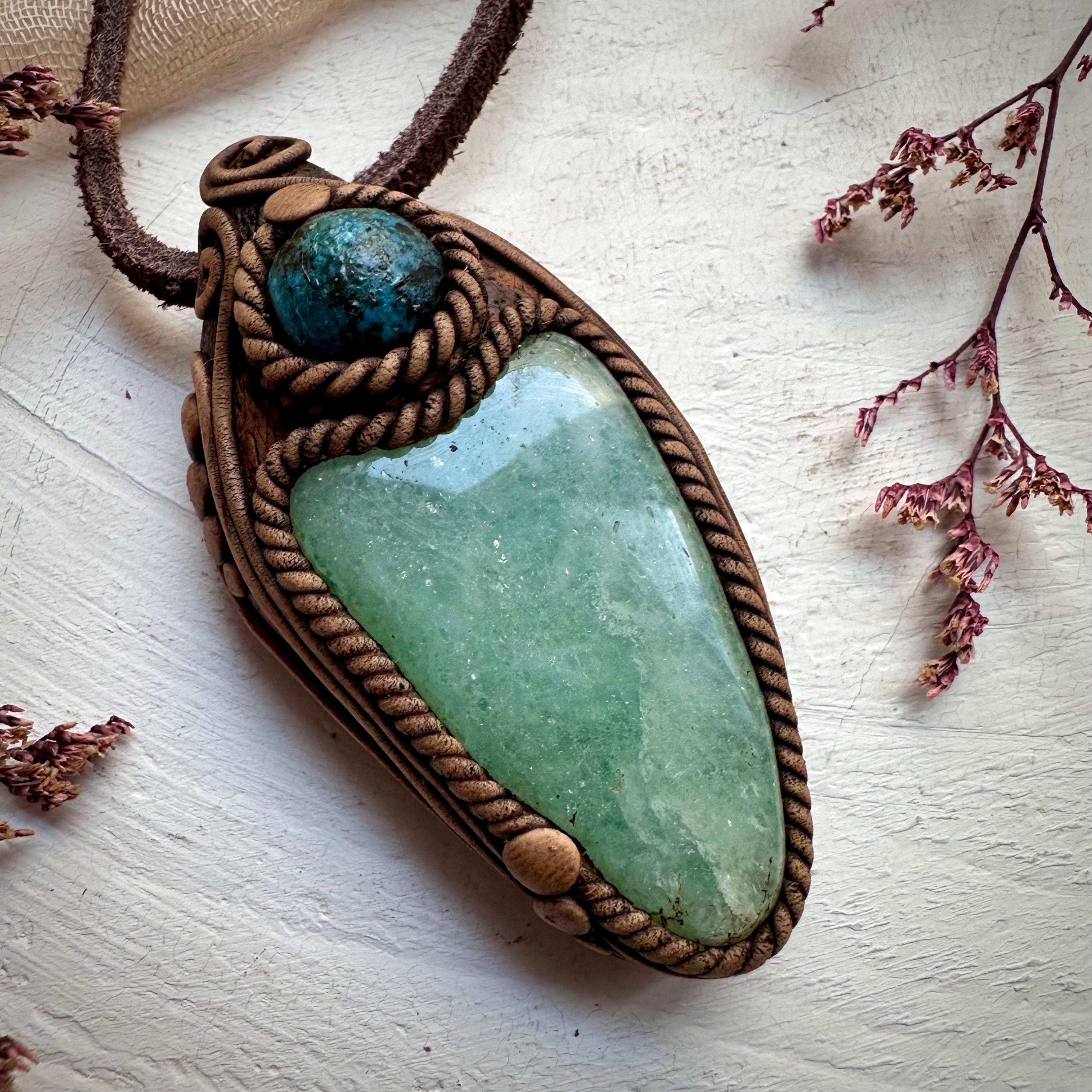 Green Aventurine and Shattuckite Necklace - FairyGardenGlow