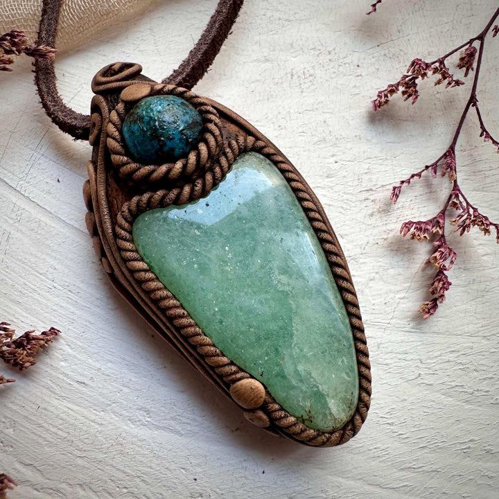 Green Aventurine and Shattuckite Necklace - FairyGardenGlow