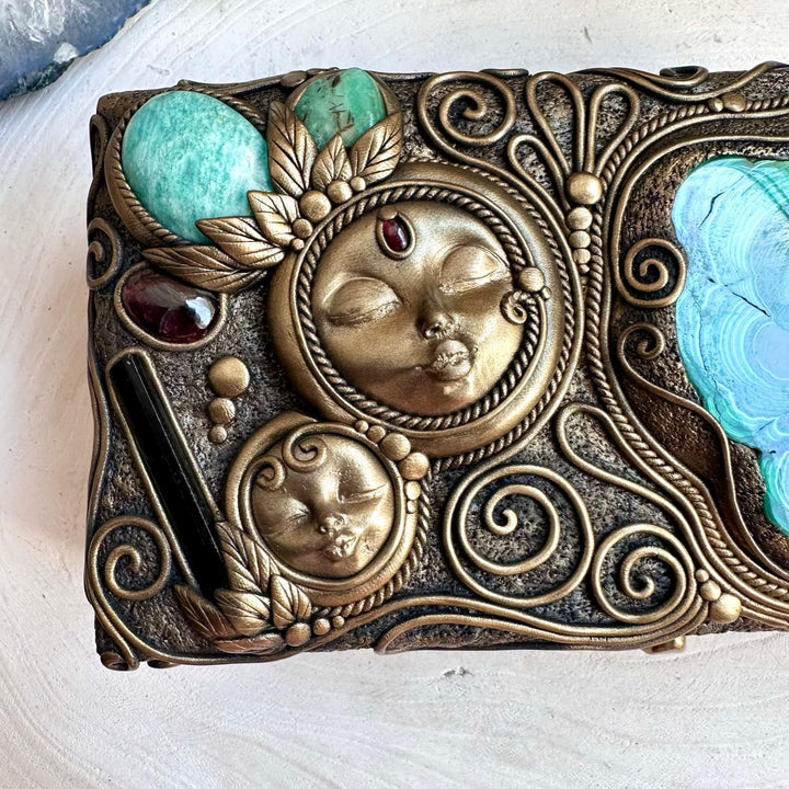 Mystical crystal treasure box for altar and sacred space decor