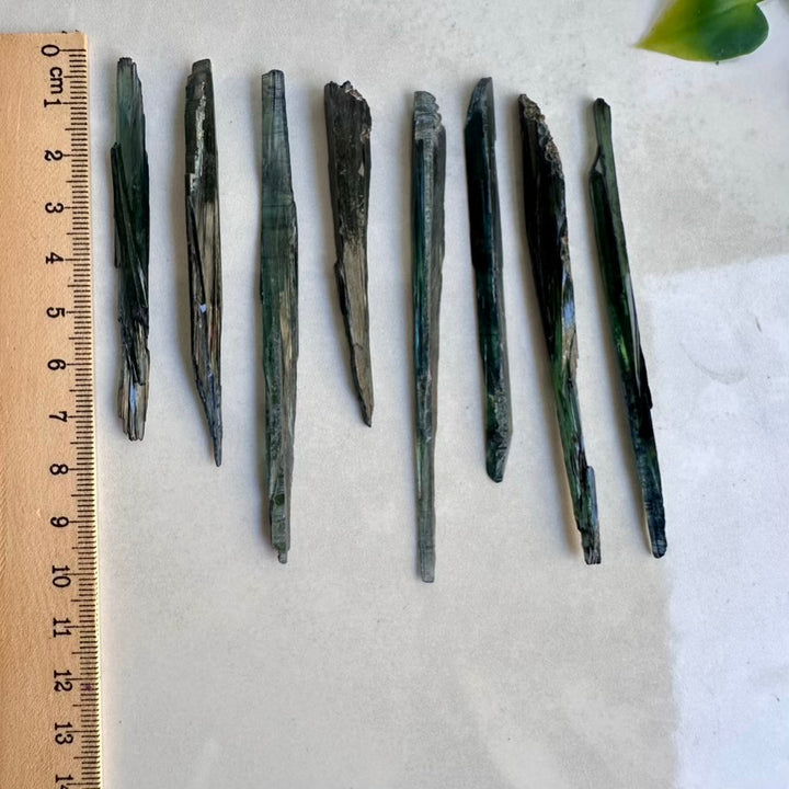 Natural Vivianite mineral – thin green crystal blade for collectors