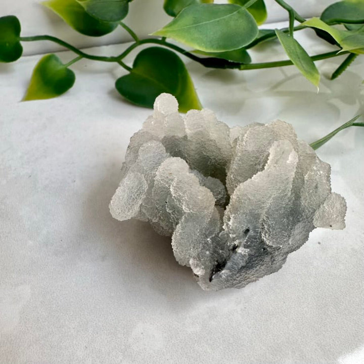 Chalcedony Specimen – Unique Natural Grey Chalcedony Cluster for Calm, Balance & Peaceful Energy - FairyGardenGlow