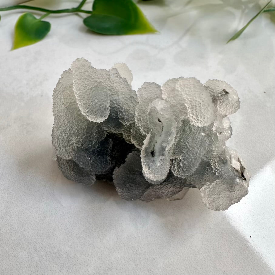 Grey Chalcedony Cluster – Unique Natural Mineral Specimen for Calm, Balance & Grounding Energy - FairyGardenGlow