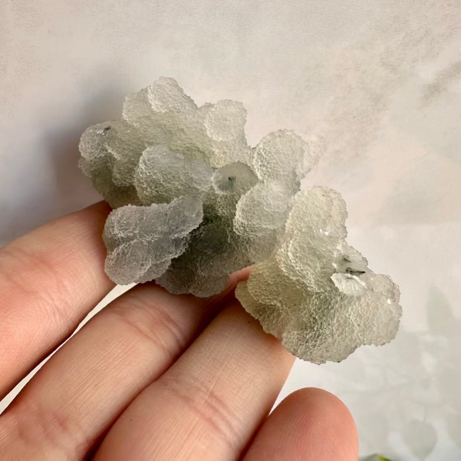 Grey Chalcedony Specimen – Unique Natural Chalcedony Cluster for Calm, Balance & Harmonizing Energy - FairyGardenGlow