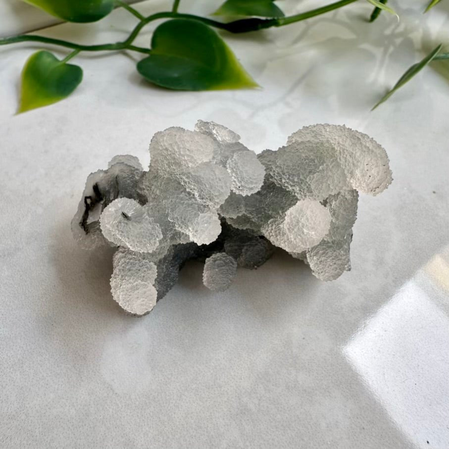Grey Chalcedony Cluster – Unique Natural Mineral Specimen for Calm, Balance & Grounding Energy - FairyGardenGlow