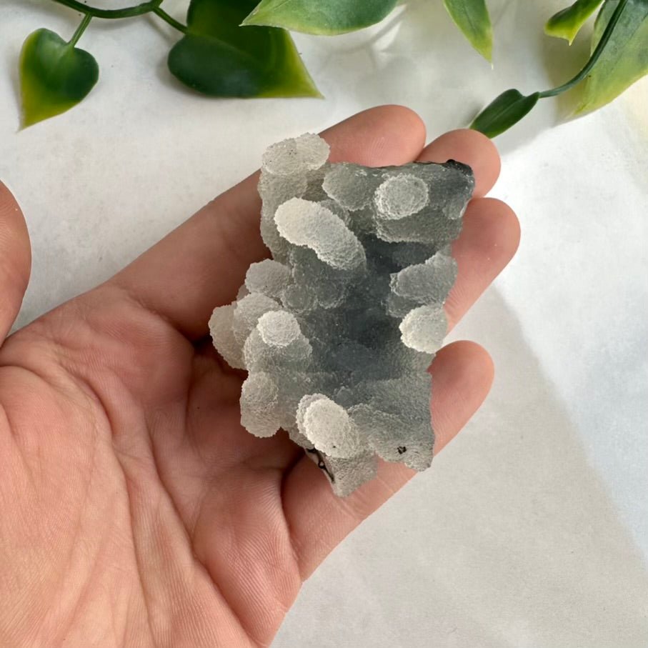 Grey Chalcedony Cluster – Unique Natural Mineral Specimen for Calm, Balance & Grounding Energy - FairyGardenGlow