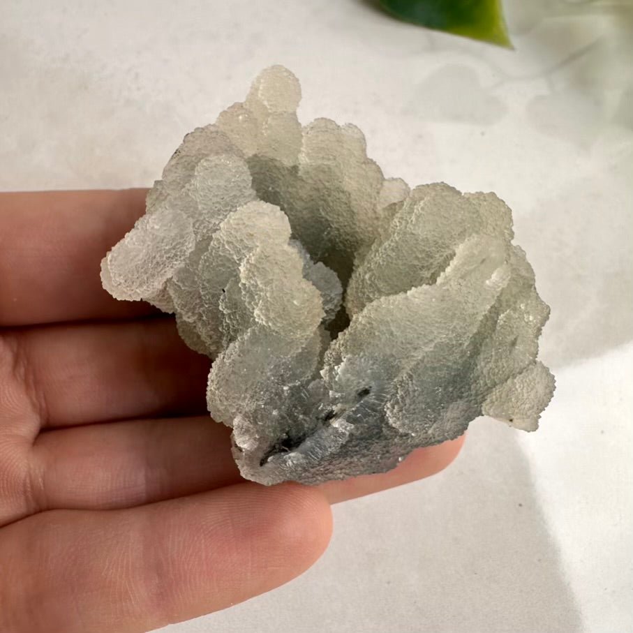Chalcedony Specimen – Unique Natural Grey Chalcedony Cluster for Calm, Balance & Peaceful Energy - FairyGardenGlow