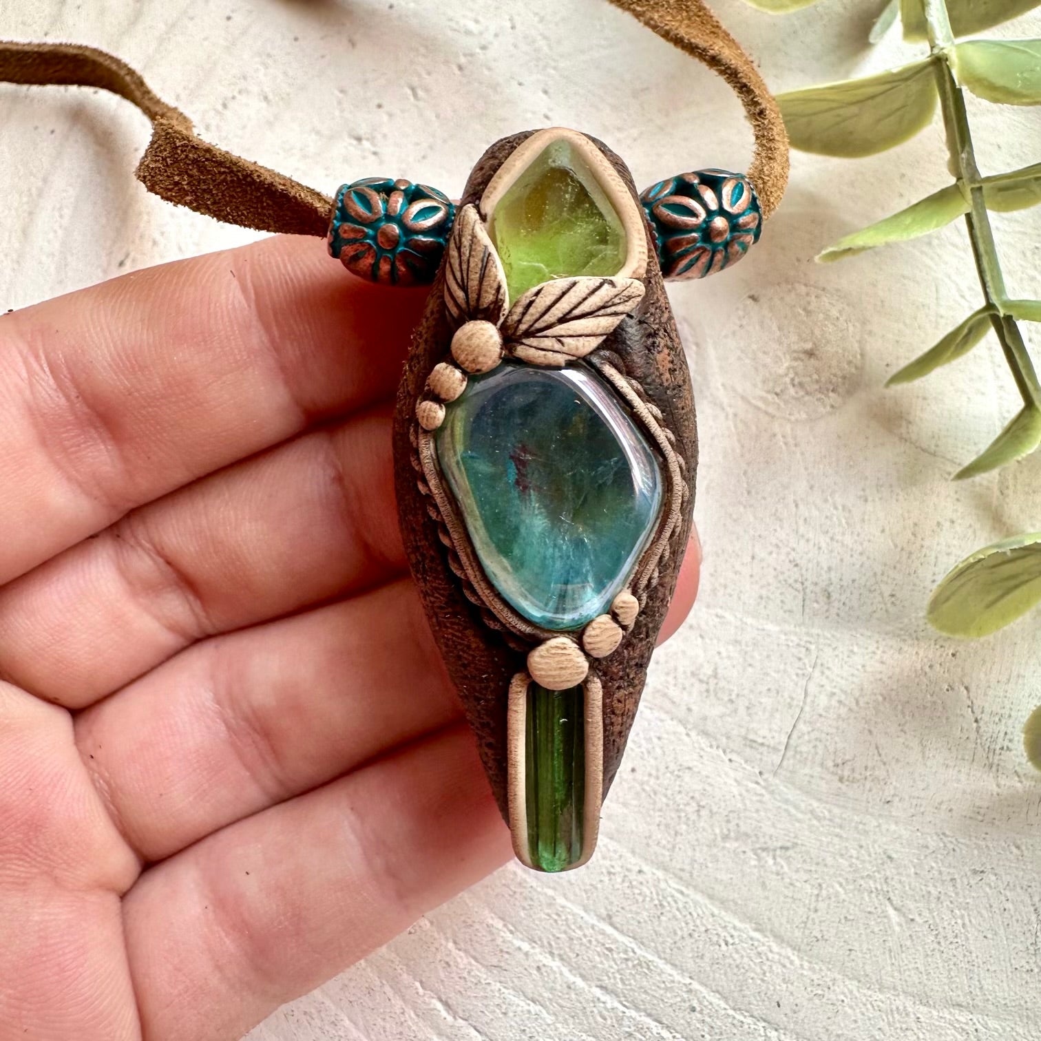healing crystal jewelry with Aqua Aura Quartz for spiritual connection and energetic balance