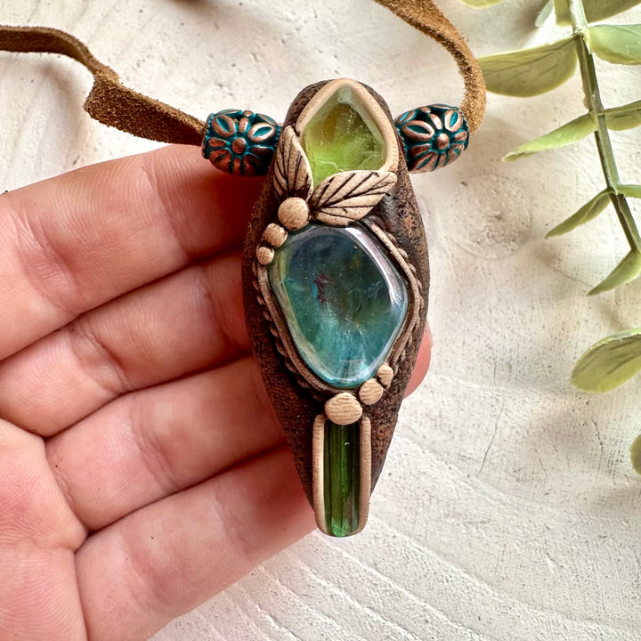 healing crystal jewelry with Aqua Aura Quartz for spiritual connection and energetic balance