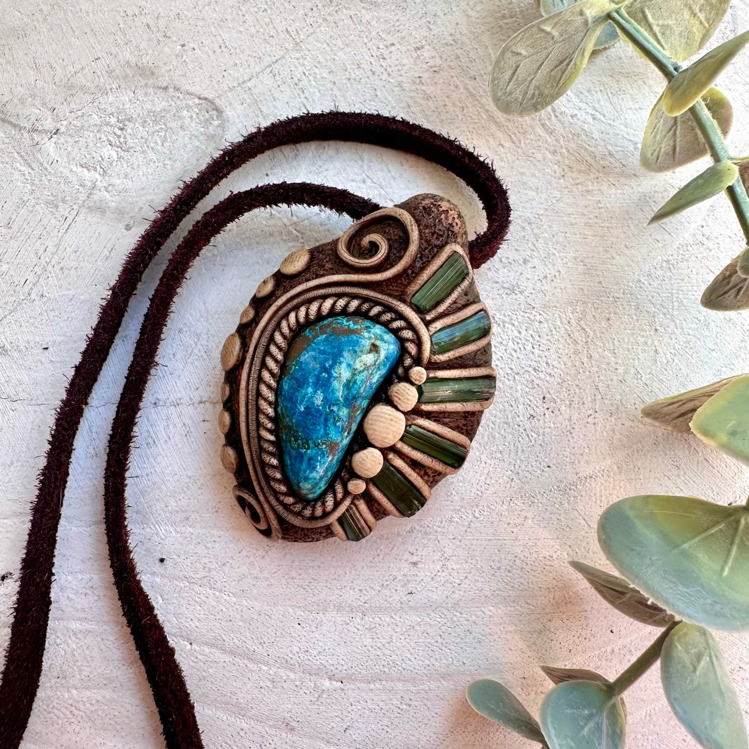One of a kind crystal healing necklace with natural gemstones