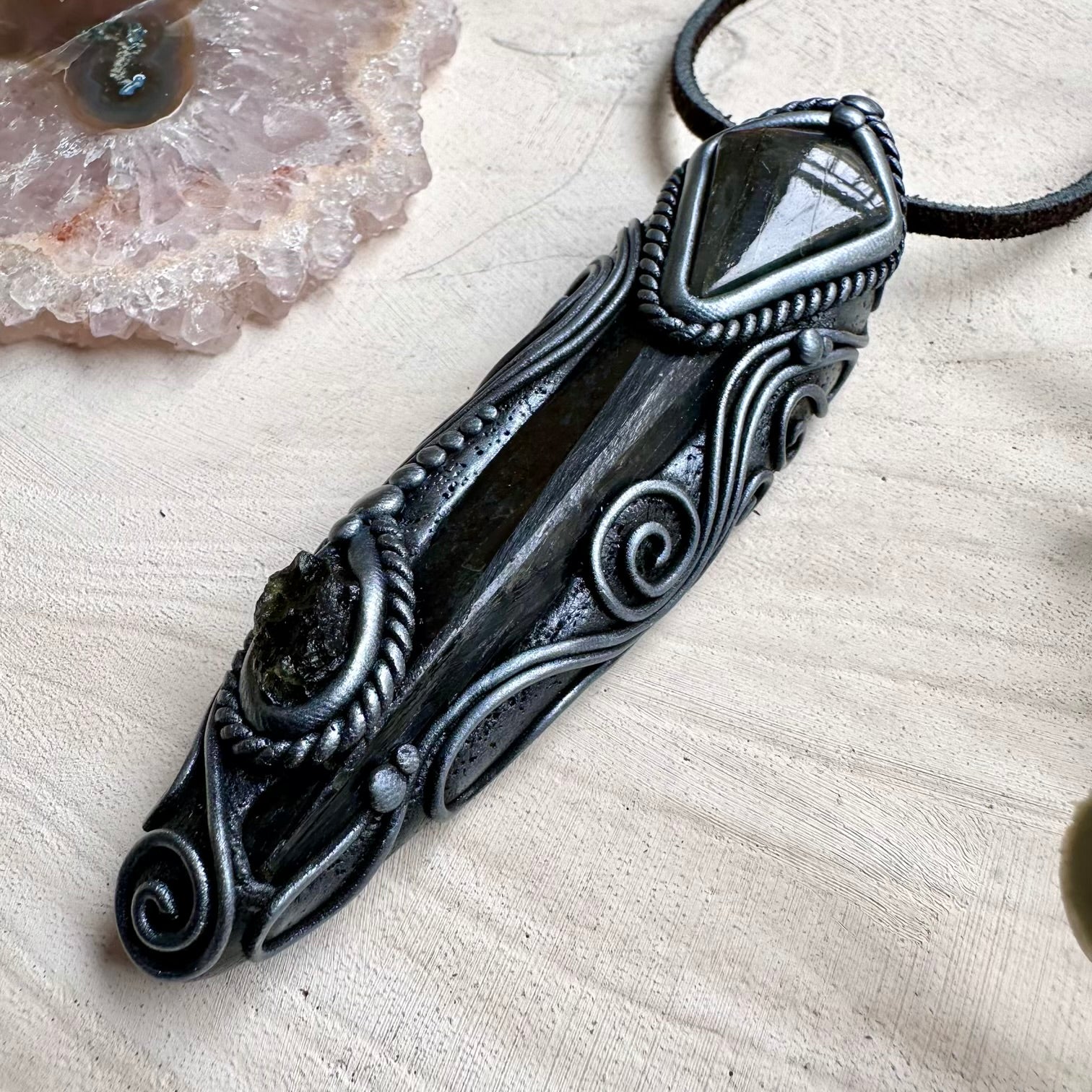 Handmade gemstone necklace for spiritual and energy work