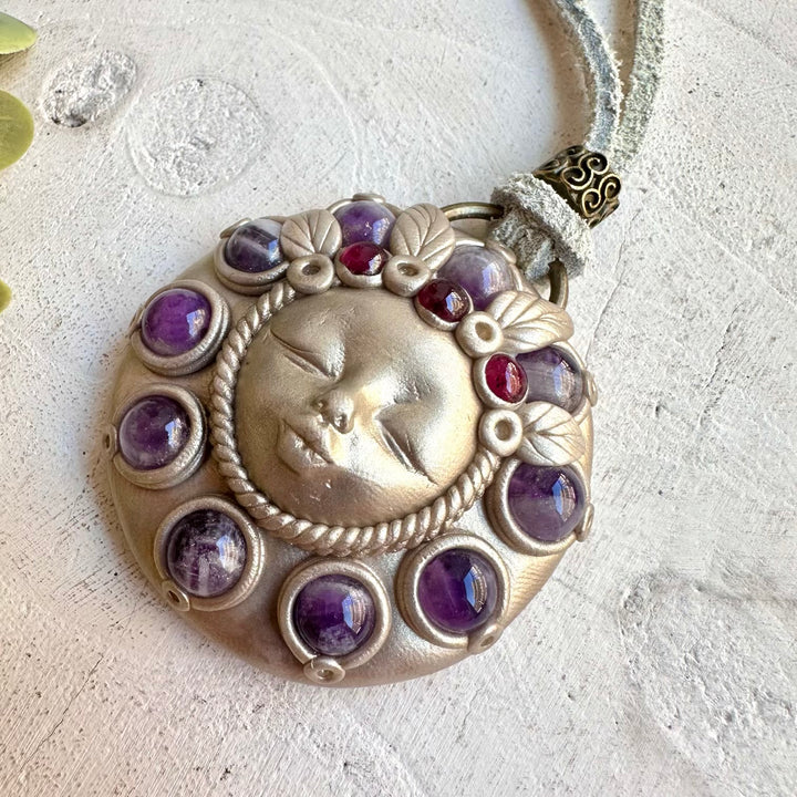 Metaphysical crystal jewelry handmade boho goddess necklace design