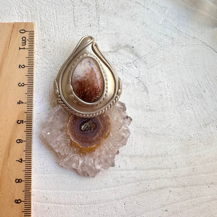 Statement crystal necklace goddess jewelry grounding energy piece