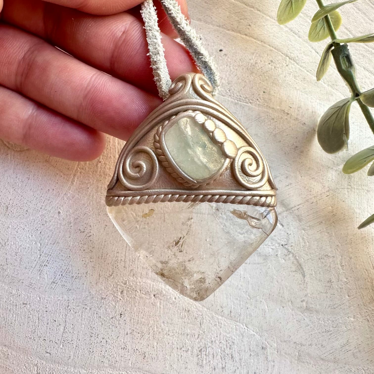 Statement crystal necklace goddess jewelry manifestation energy piece