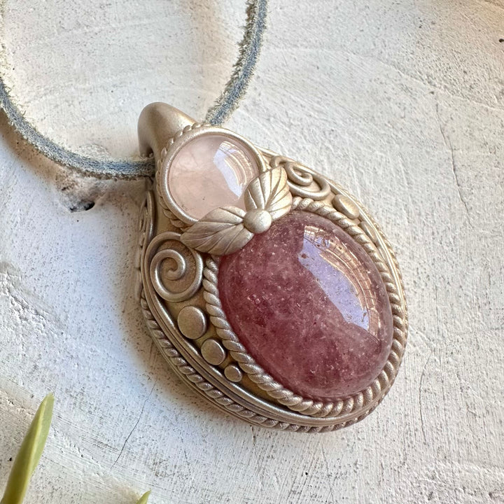 Metaphysical crystal jewelry handmade boho gemstone necklace