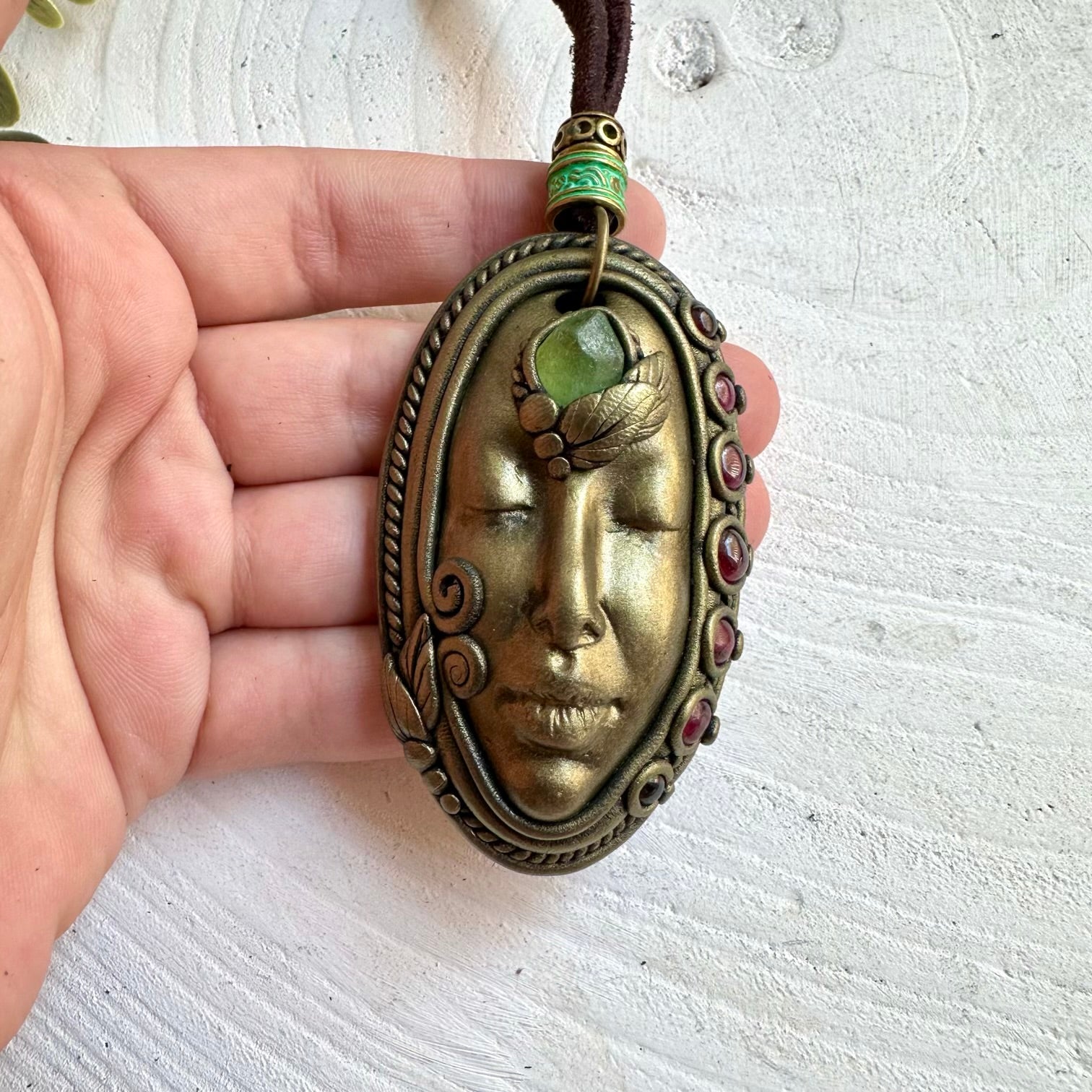 Handmade gemstone necklace combining Peridot with beautiful Rhodolite Garnet accents.