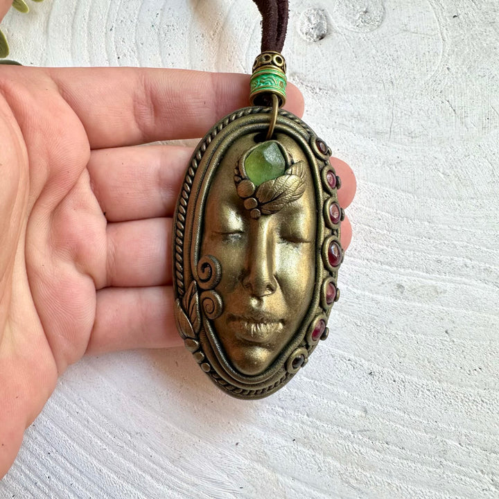 Handmade gemstone necklace combining Peridot with beautiful Rhodolite Garnet accents.