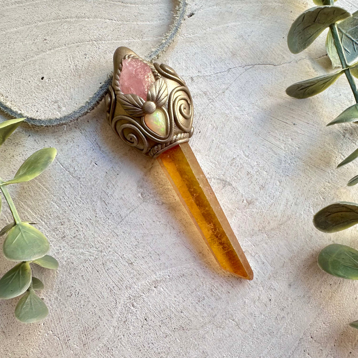A unique handmade crystal talisman for meditation, energy work, intention setting and everyday wear.