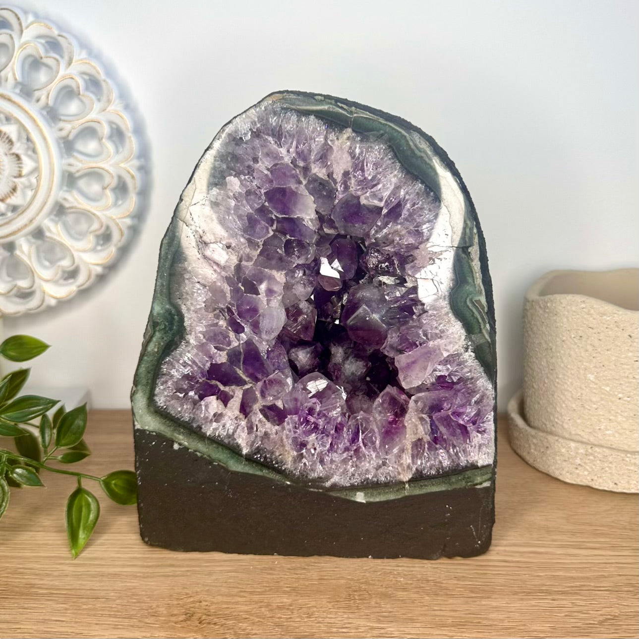 big amethyst geode for spiritual home decoration