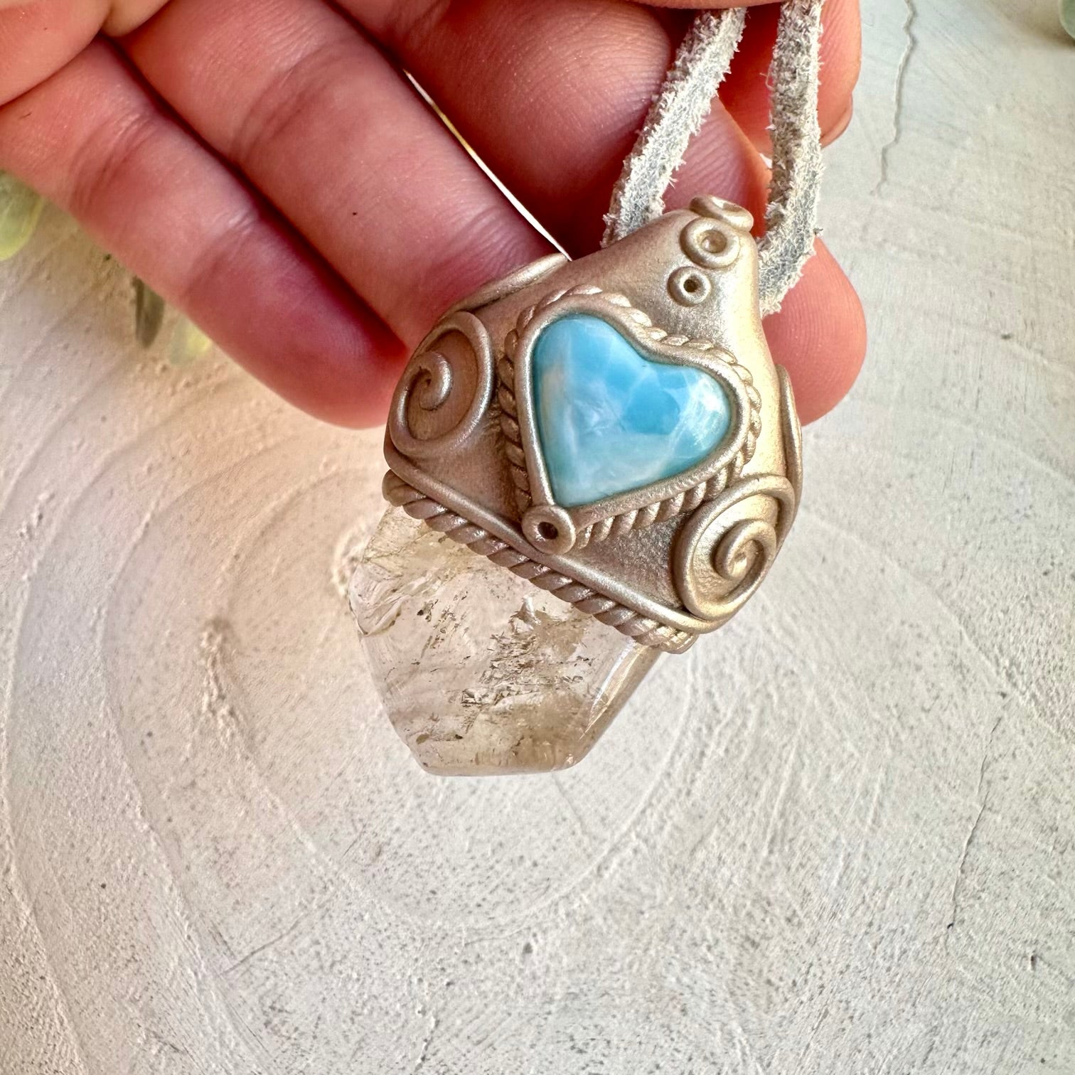 Fantasy jewelry crystal necklace mystical abundance energy piece