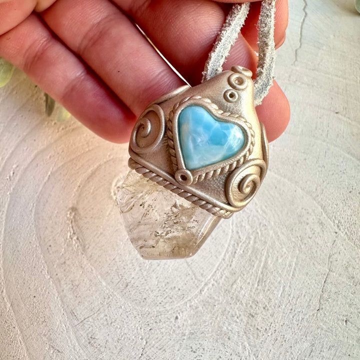 Fantasy jewelry crystal necklace mystical abundance energy piece