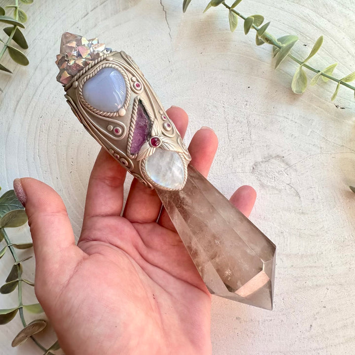 Natural crystal wand for protection emotional healing and intuitive guidance