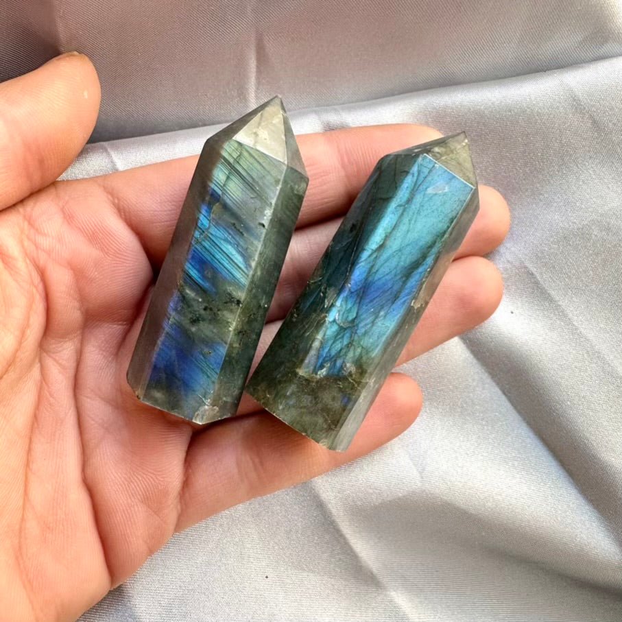 Labradorite Tower – Small Polished Crystal Point for Protection, Intuition & Energy Transformation - FairyGardenGlow