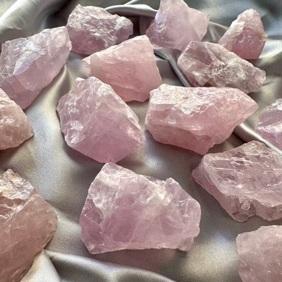 Lavender Quartz Raw Stone – Natural Pink - Purple Healing Crystal for Love, Calm & Emotional Healing (3 Pieces Set) - FairyGardenGlow
