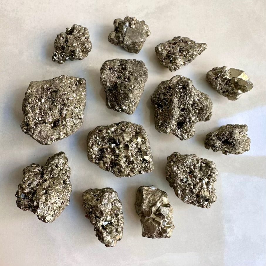 Pyrite Cluster – Natural Pyrite Stone, Golden Mineral Specimen for Protection & Abundance - FairyGardenGlow