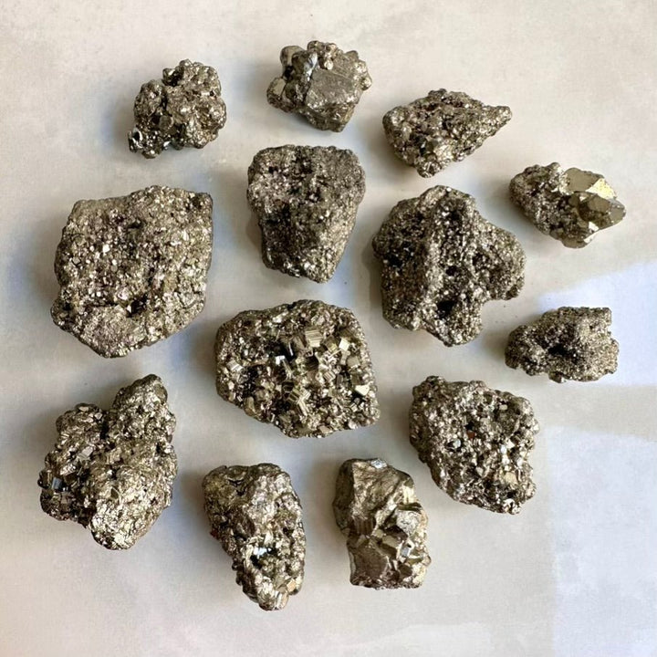 Pyrite Cluster – Natural Pyrite Stone, Golden Mineral Specimen for Protection & Abundance - FairyGardenGlow