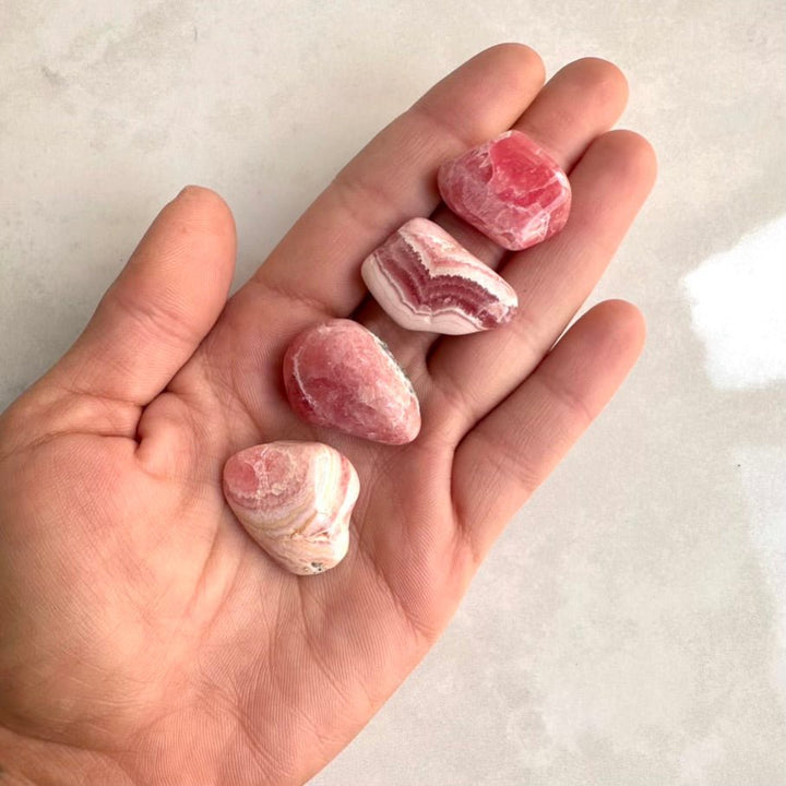 Rhodochrosite Stone – Natural Polished Crystal for Love, Joy & Emotional Healing (1 or 5 Pieces) - FairyGardenGlow