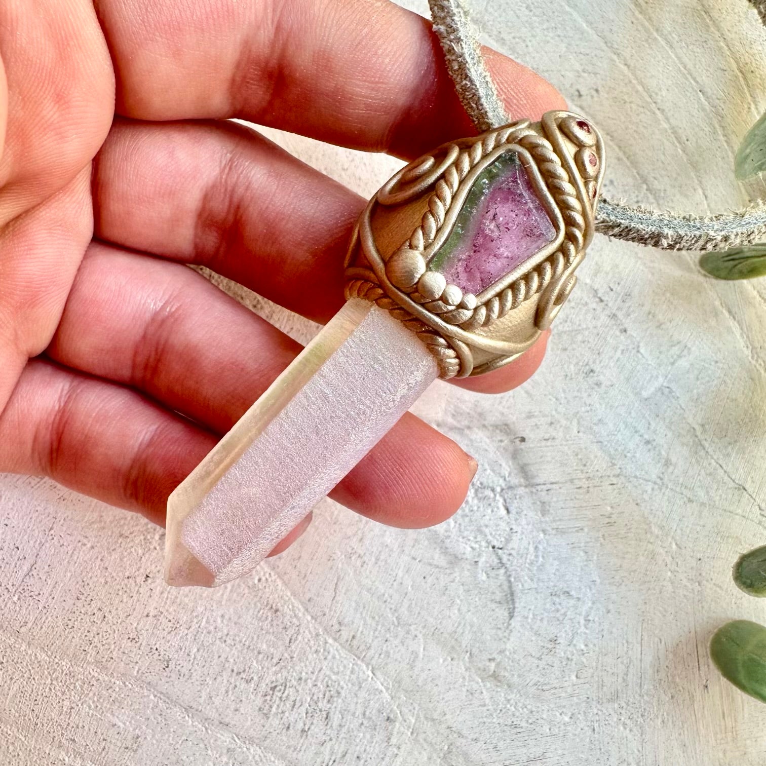 Healing stone necklace crystal talisman for compassion, confidence, and emotional balance