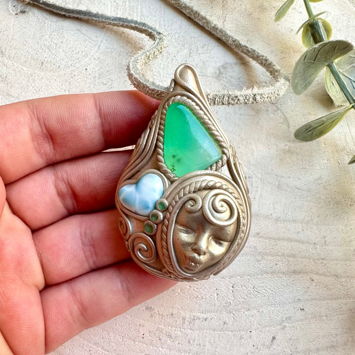 One of a kind crystal necklace fairy goddess healing crystal amulet